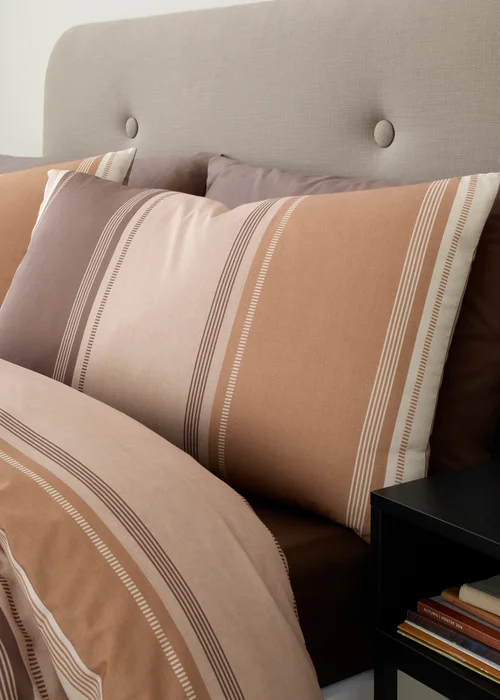 Fusion Betley Reversible Natural Duvet Cover Set - Single Image 2