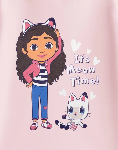 Vanilla Underground Gabby's Dollhouse Girls Pink Its Meow Time T-Shirt (18m-4y) - 2-3 Yrs Image 3