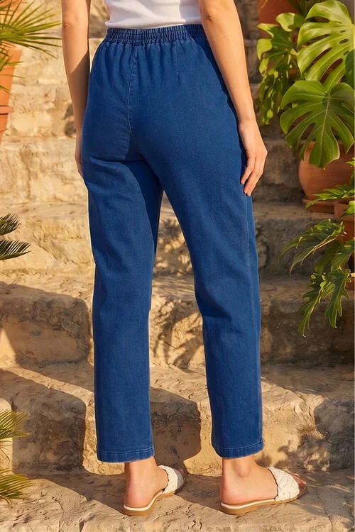 Roman Indigo Petite Stretch Denim Trousers - 8 Image 3