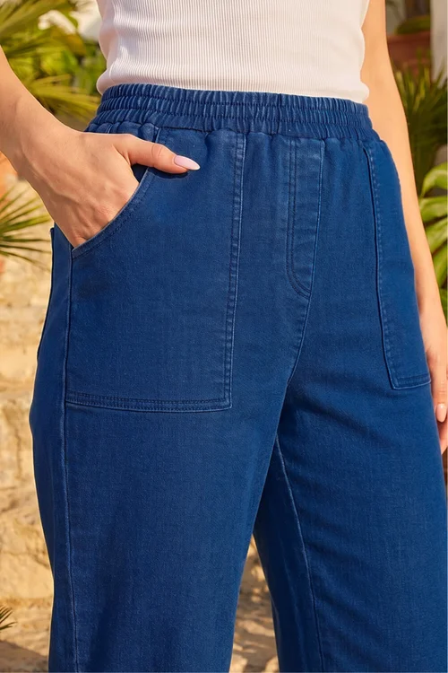 Roman Indigo Petite Stretch Denim Trousers - 8 Image 4