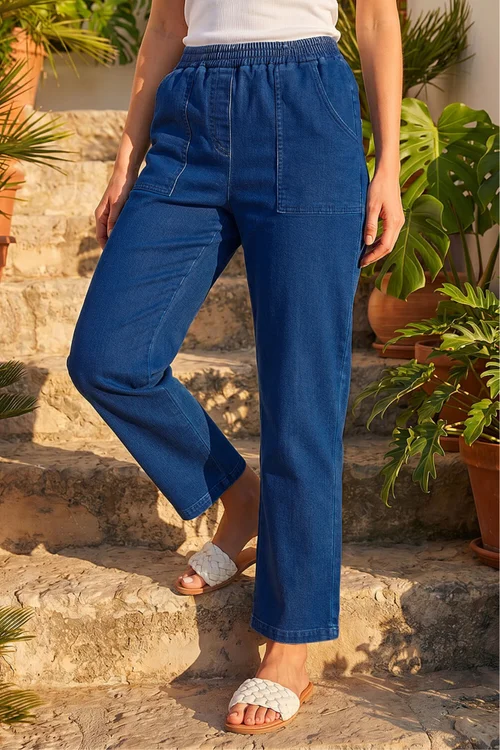 Roman Indigo Petite Stretch Denim Trousers - 8 Image 2