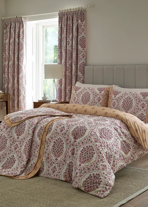 Dreams & Drapes Ashmead Reversible Berry Duvet Cover Set - Single Image 5