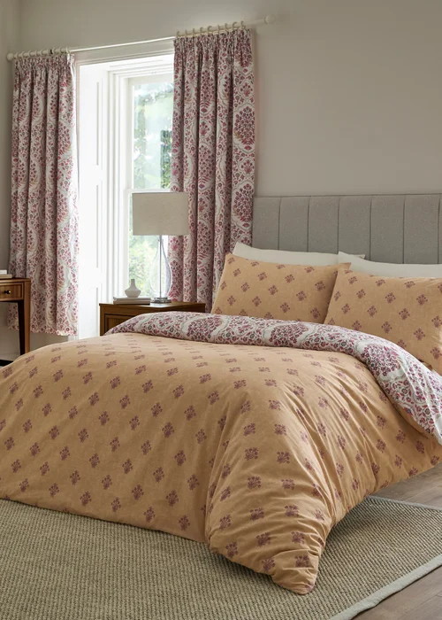 Dreams & Drapes Ashmead Reversible Berry Duvet Cover Set - Single Image 4