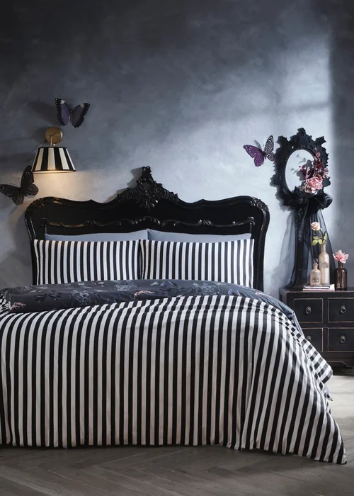 Fusion Bows Noir Fleece Grey Duvet Cover Set - Single Image 4