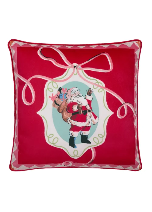 Fusion Christmas Vintage Frames Velvet Red Filled Cushion - 43W X 43D Image 3
