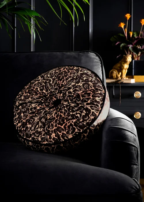 Laurence Llewelyn-Bowen Roxy Round Pleat Velvet Gold Round Cushion - 40cm Image 1