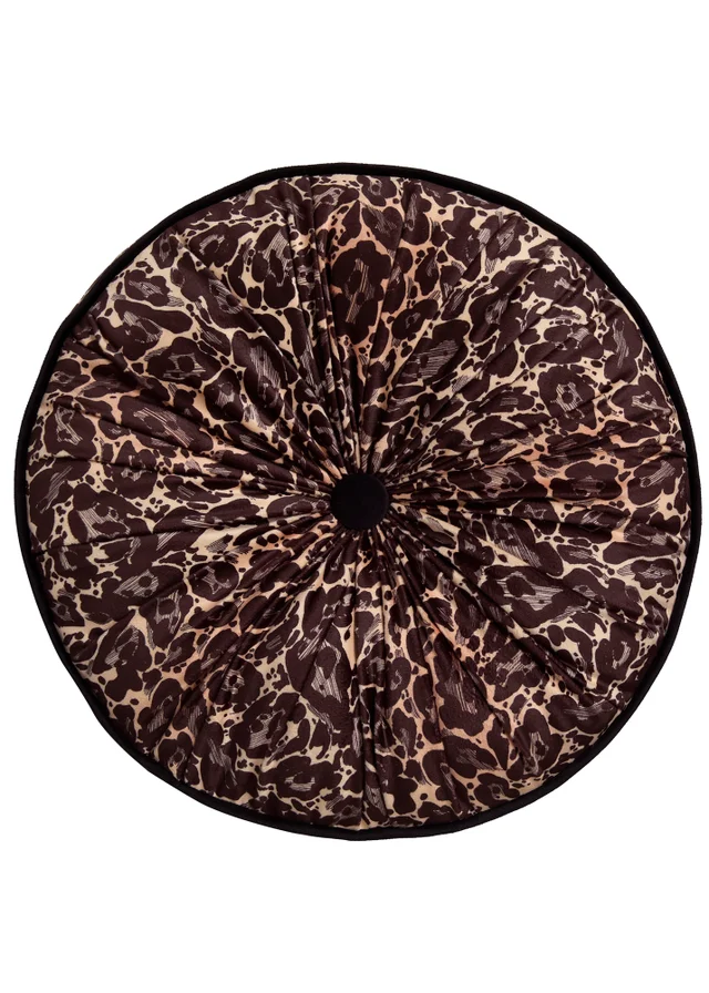 Laurence Llewelyn-Bowen Roxy Round Pleat Velvet Gold Round Cushion