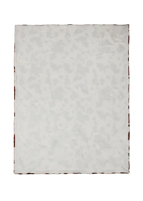 Fusion Cow Print Faux Fur Reversible Natural Bedspread - One Size Image 4