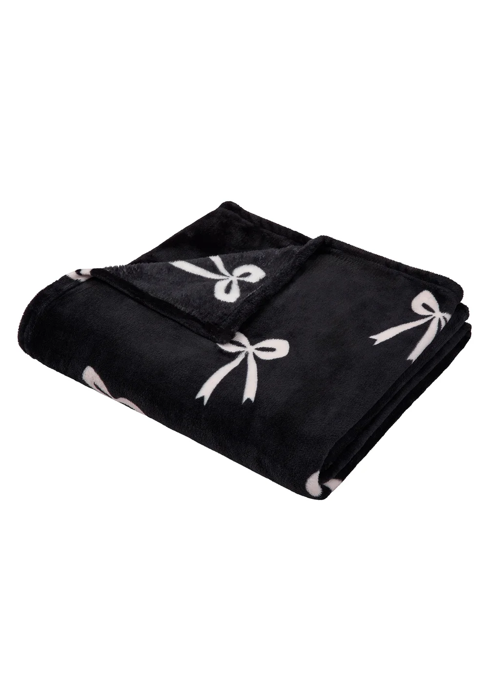 Fusion Bows Fleece Black Throw - 120 X 150 Image 2