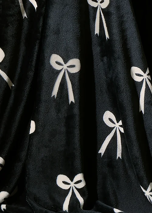 Fusion Bows Fleece Black Throw - 120 X 150 Image 4