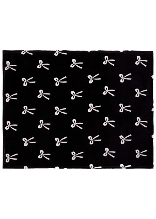 Fusion Bows Fleece Black Throw - 120 X 150 Image 3