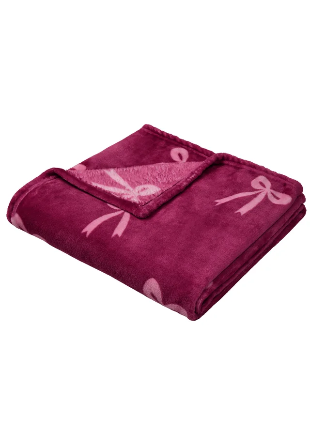 Fusion Bows Fleece Berry Throw