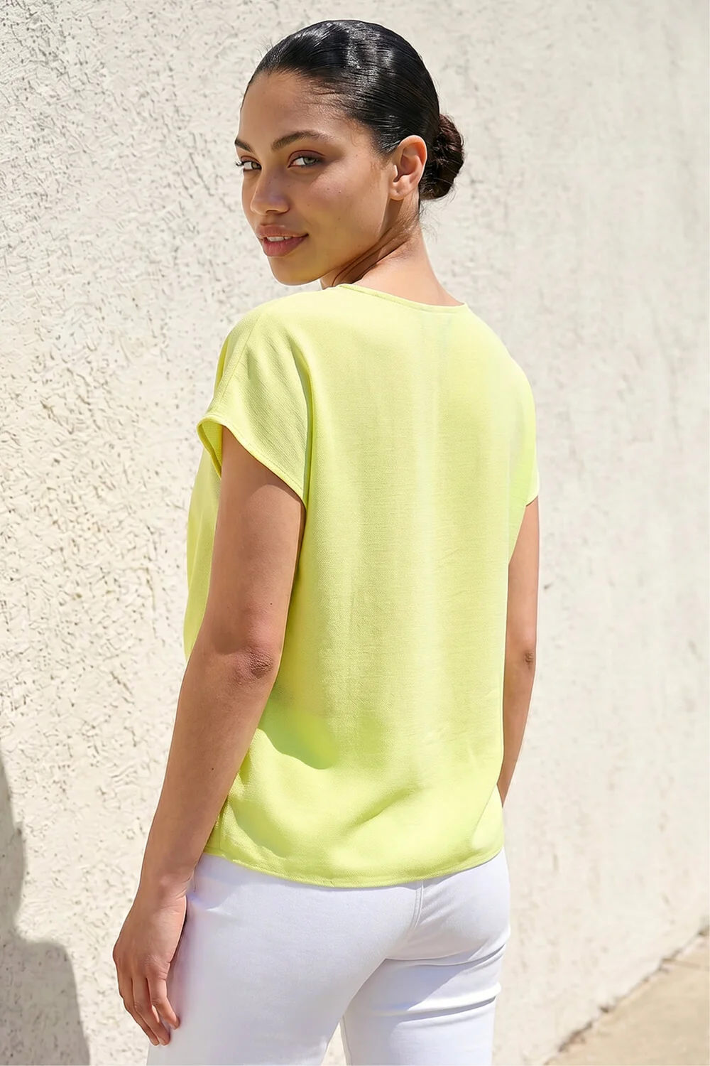 Roman Yellow Petite Twist Hem Top - 16 Image 3
