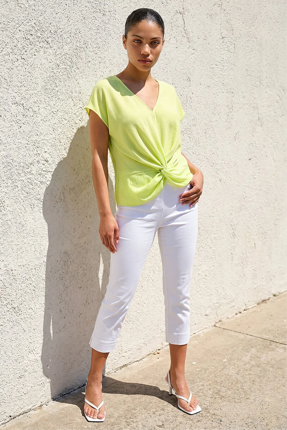 Roman Yellow Petite Twist Hem Top - 16 Image 2