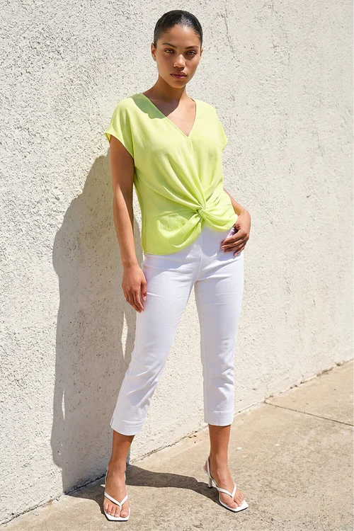 Roman Yellow Petite Twist Hem Top - 16 Image 2