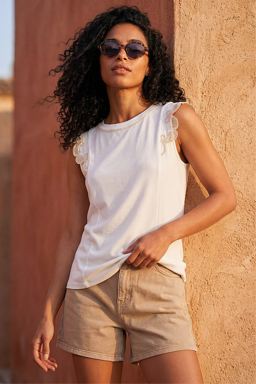 Roman Ivory Embroidered Frill Top - 20 Image 1