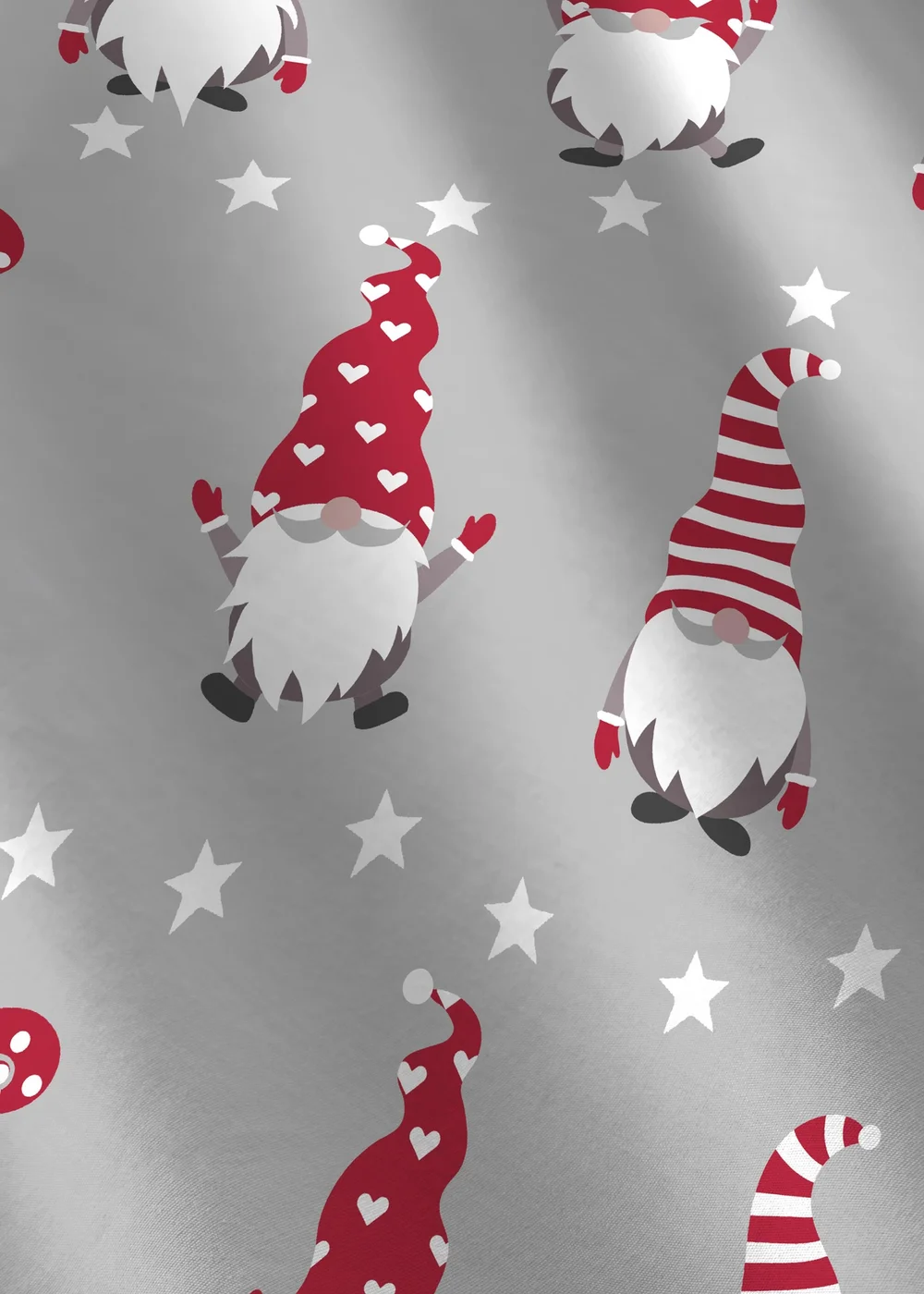 Fusion Christmas Gnome Brushed Silver Duvet Cover Set - Single Image 3