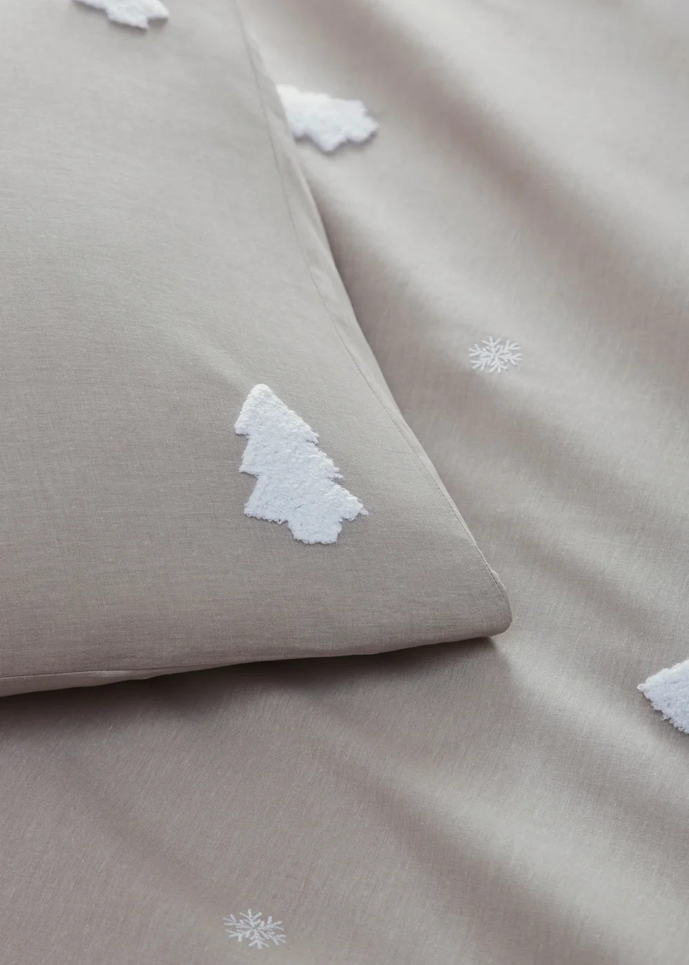 Appletree Tufted Trees Textured Natural Duvet Cover Set - Single Image 3