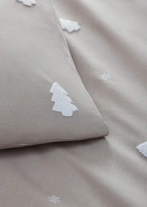 Appletree Tufted Trees Textured Natural Duvet Cover Set - Single Image 3