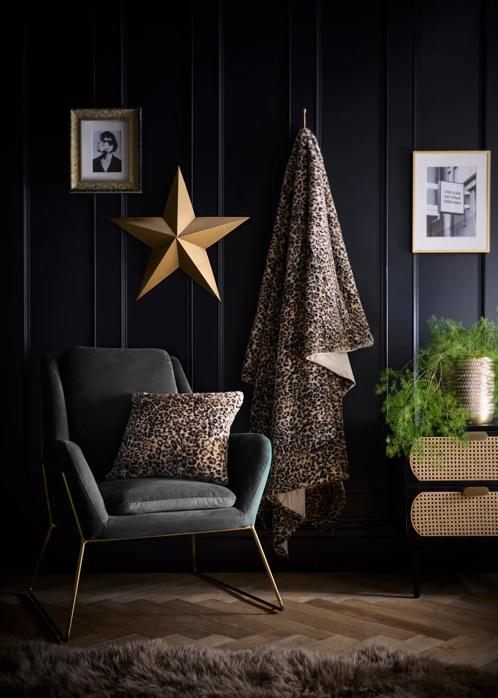 Fusion Leopard Faux Fur Reversible Natural Filled Cushion - 43W X 43D Image 4