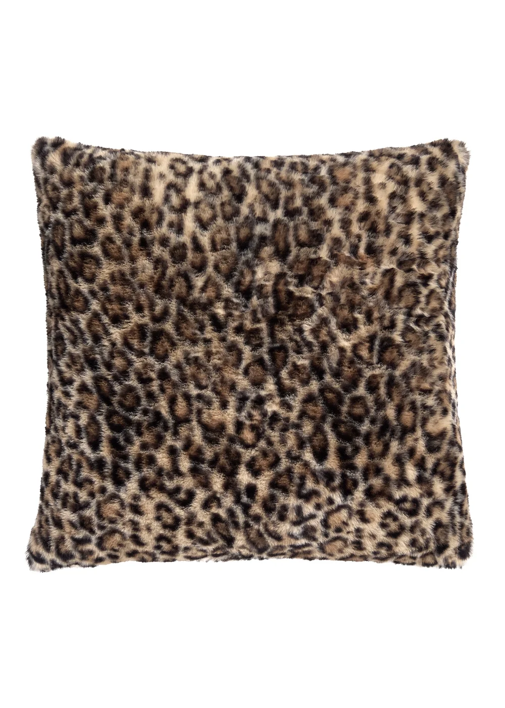 Fusion Leopard Faux Fur Reversible Natural Filled Cushion - 43W X 43D Image 2