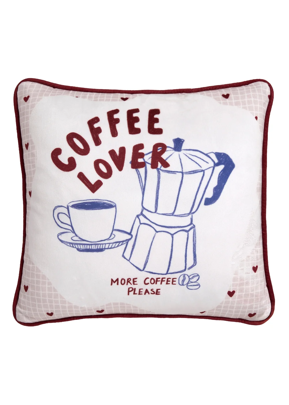 Fusion Coffee Club Super Soft Blue Filled Cushion - 43W X 43D Image 3