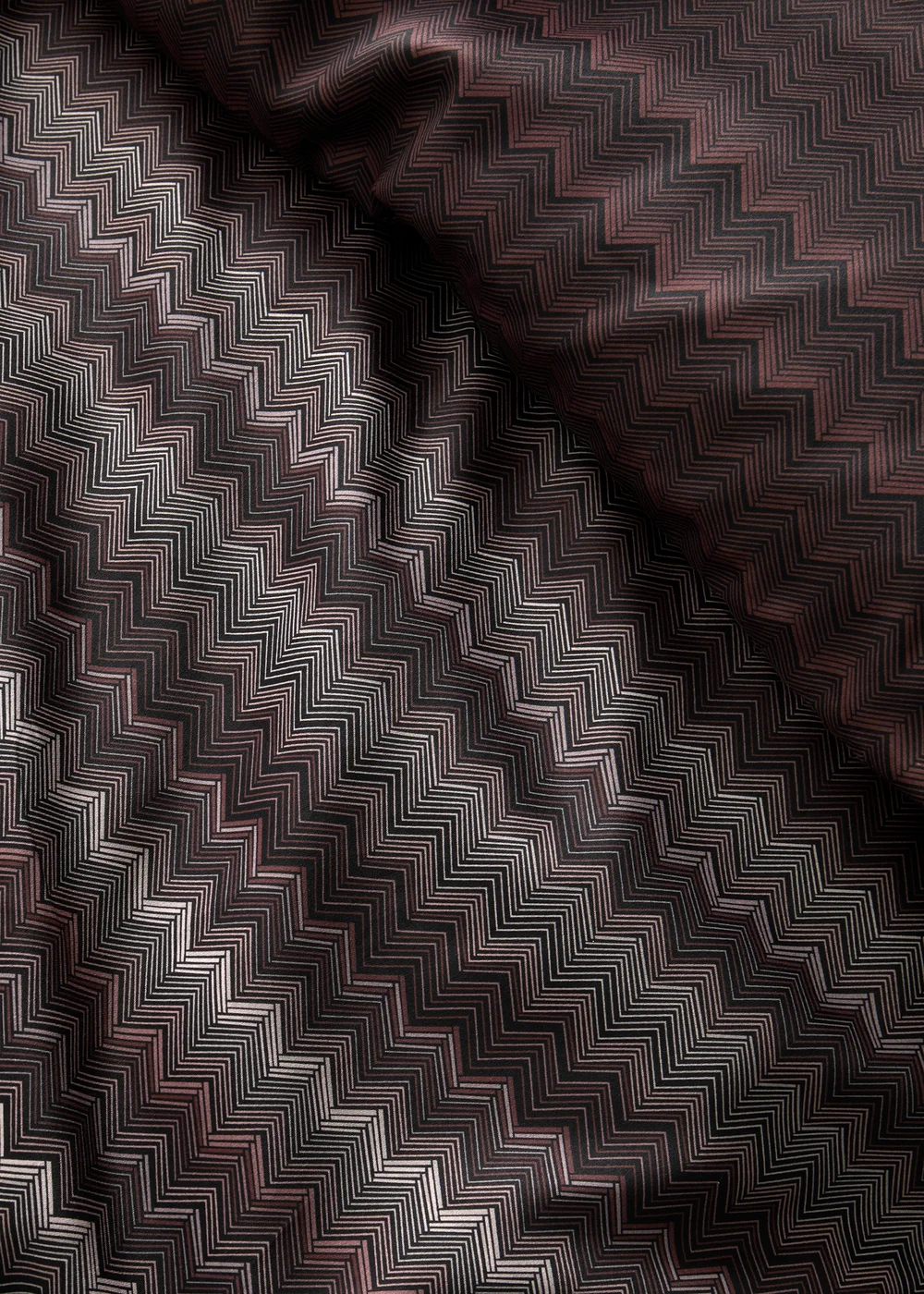 Appletree Chevron Stripe Reversible Chocolate Duvet Cover Set - Double Image 3
