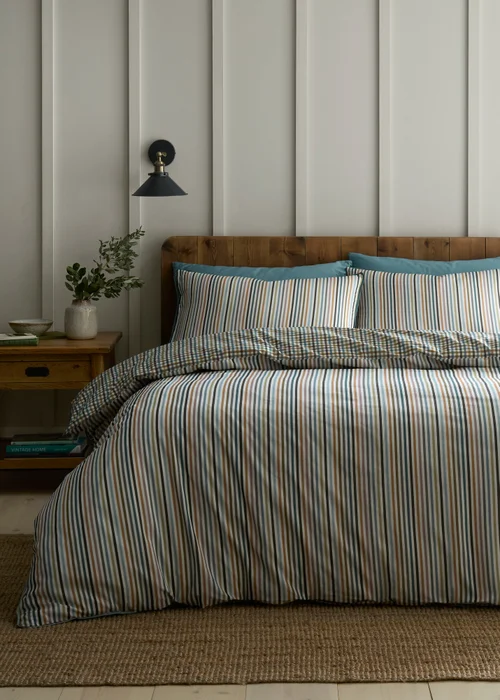 Appletree Micro Check Reversible Green Duvet Cover Set - Double Image 4