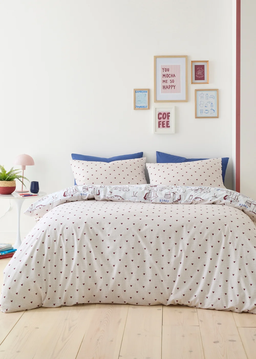 Fusion Coffee Club Super Soft Blue Duvet Cover Set - Single Image 4