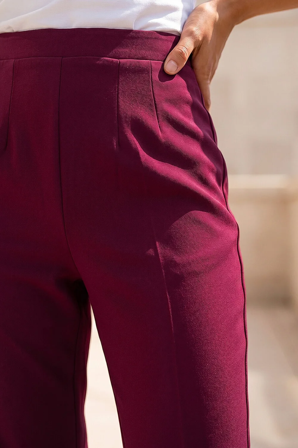 Roman Wine Petite Straight Leg Ponte Stretch Trouser - 12 Image 4