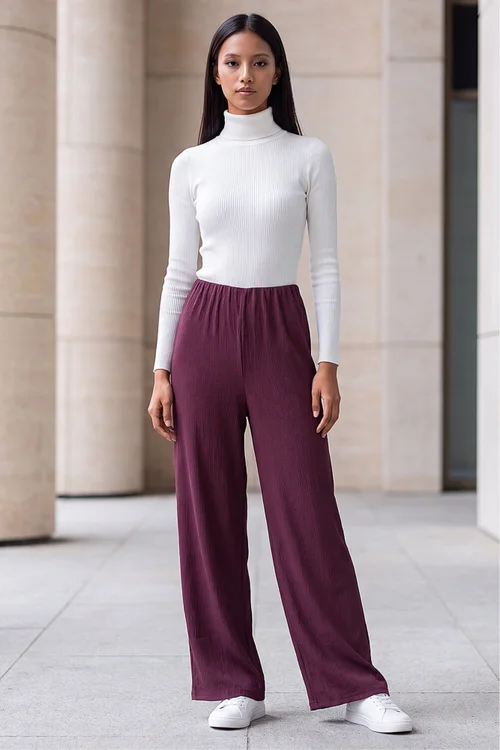 Roman Wine Petite Textured Trouser - 18 Image 2