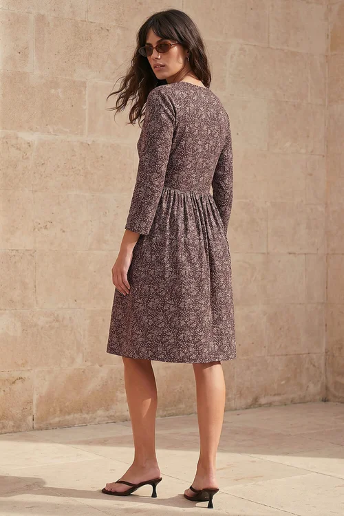 Roman Chocolate Side Detail Short Dress - 12 Image 3
