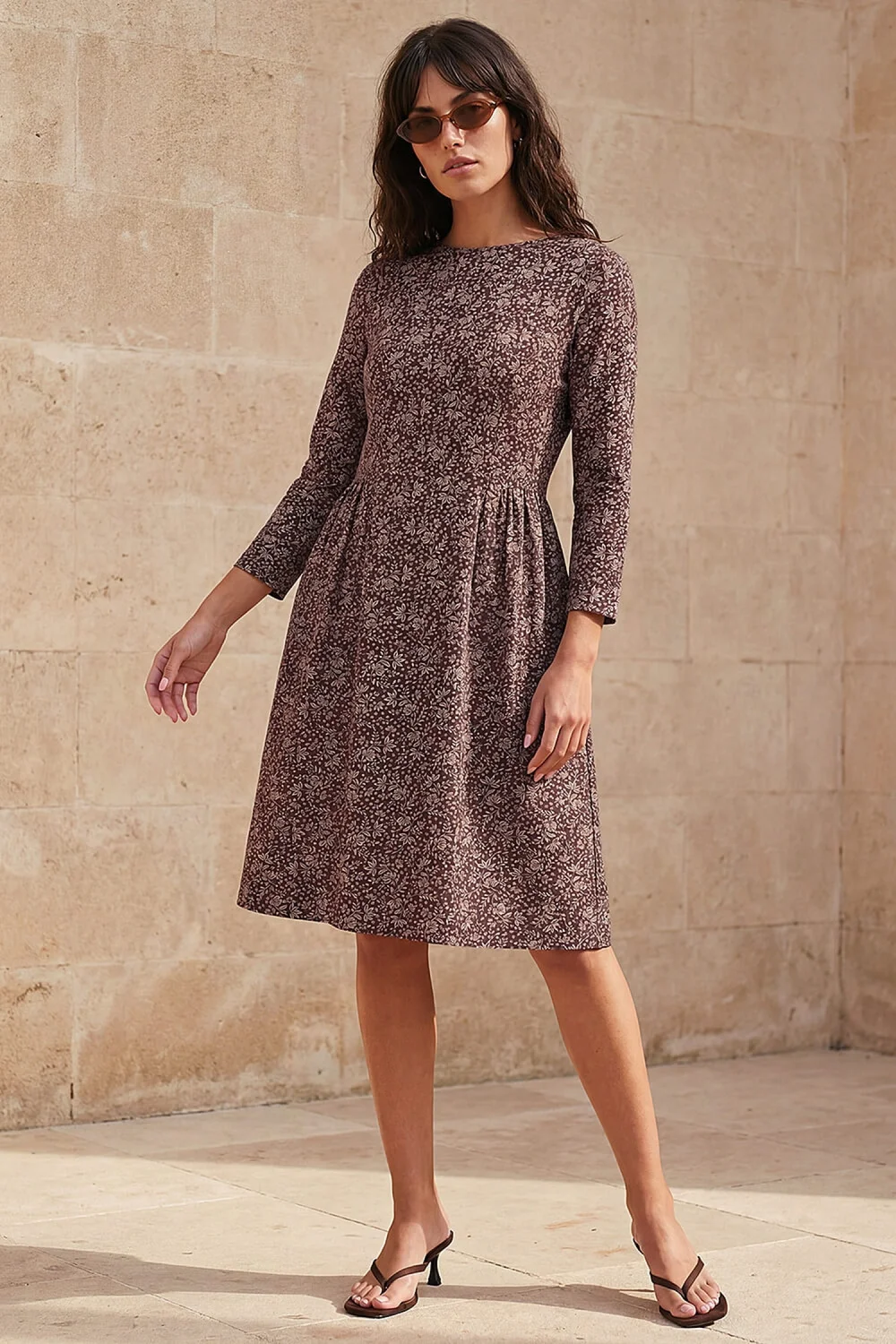 Roman Chocolate Side Detail Short Dress - 12 Image 2