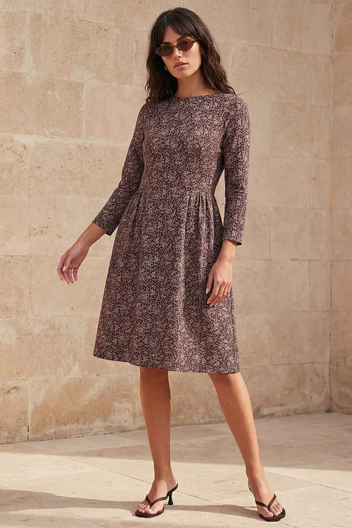 Roman Chocolate Side Detail Short Dress - 12 Image 2