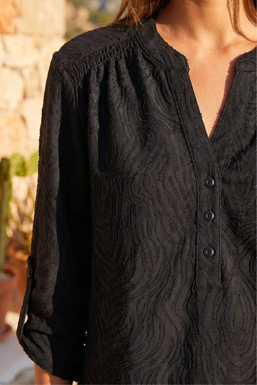 Roman Black Texture Burnout Shirt - 12 Image 4