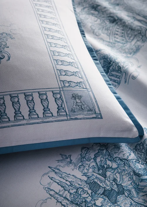 Laurence Llewelyn-Bowen Tuscan Toile Reversible Blue Duvet Cover Set - Double Image 3
