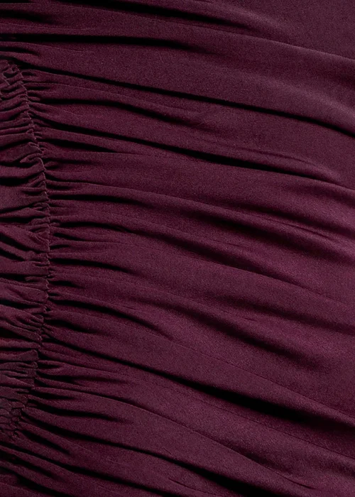 Goddiva Burgundy One Shoulder Asymmetric Twist Maxi Dress - 18 Image 5