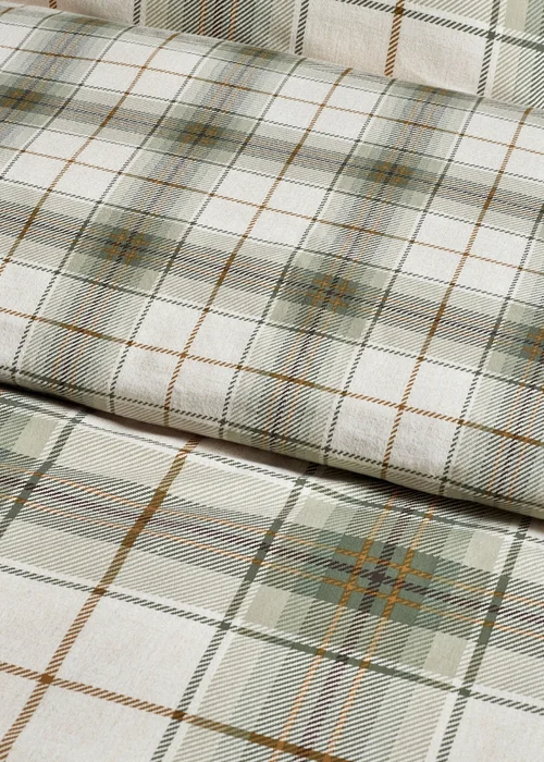 Catherine Lansfield Brushed Troon Check Duvet Cover Set Green - Single Image 4