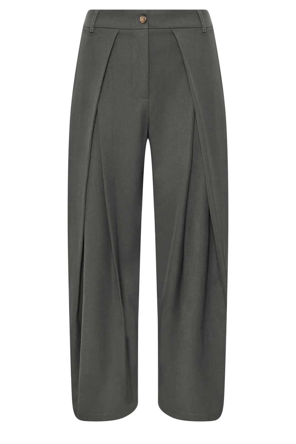 PixieGirl Petite Grey Wrap Pleated Wide Leg Trousers - 14/L27 Image 5