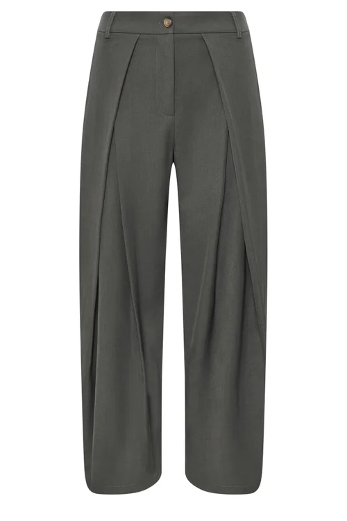 PixieGirl Petite Grey Wrap Pleated Wide Leg Trousers - 14/L27 Image 5