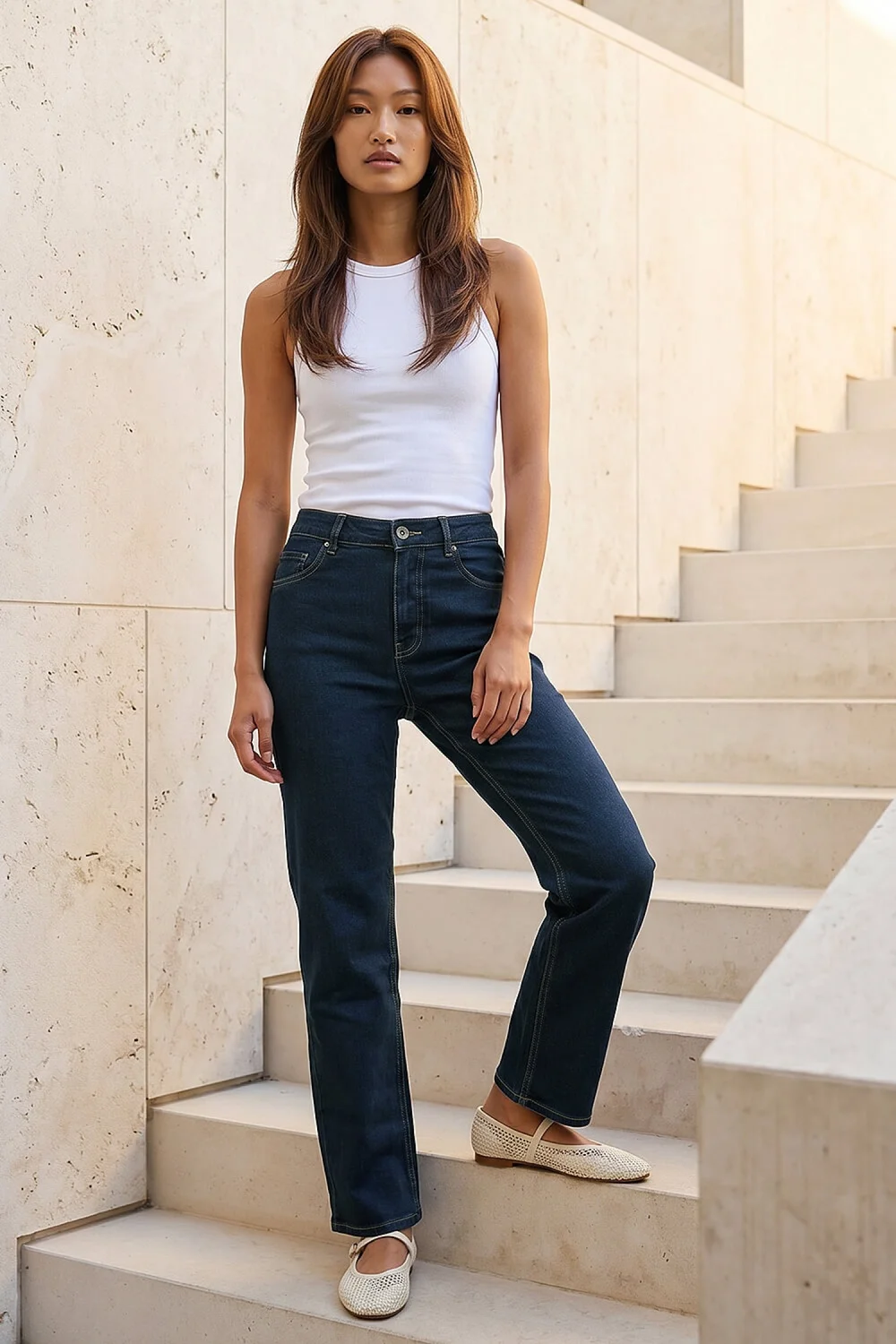 Roman Indigo Straight Leg Stretch Jeans - 16 Image 1