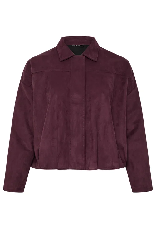 Yours Curve Purple Faux Suede Jacket - 34-36 Image 5