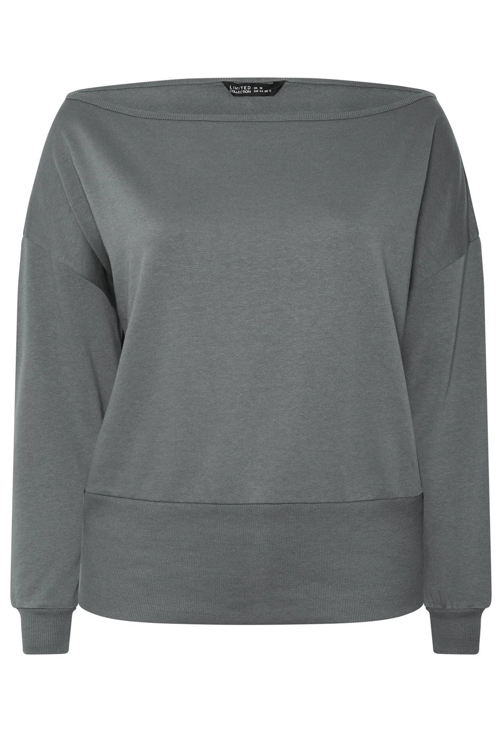 Yours Limited Curve Grey Wide Neckline Sweatshirt - 14 Image 5
