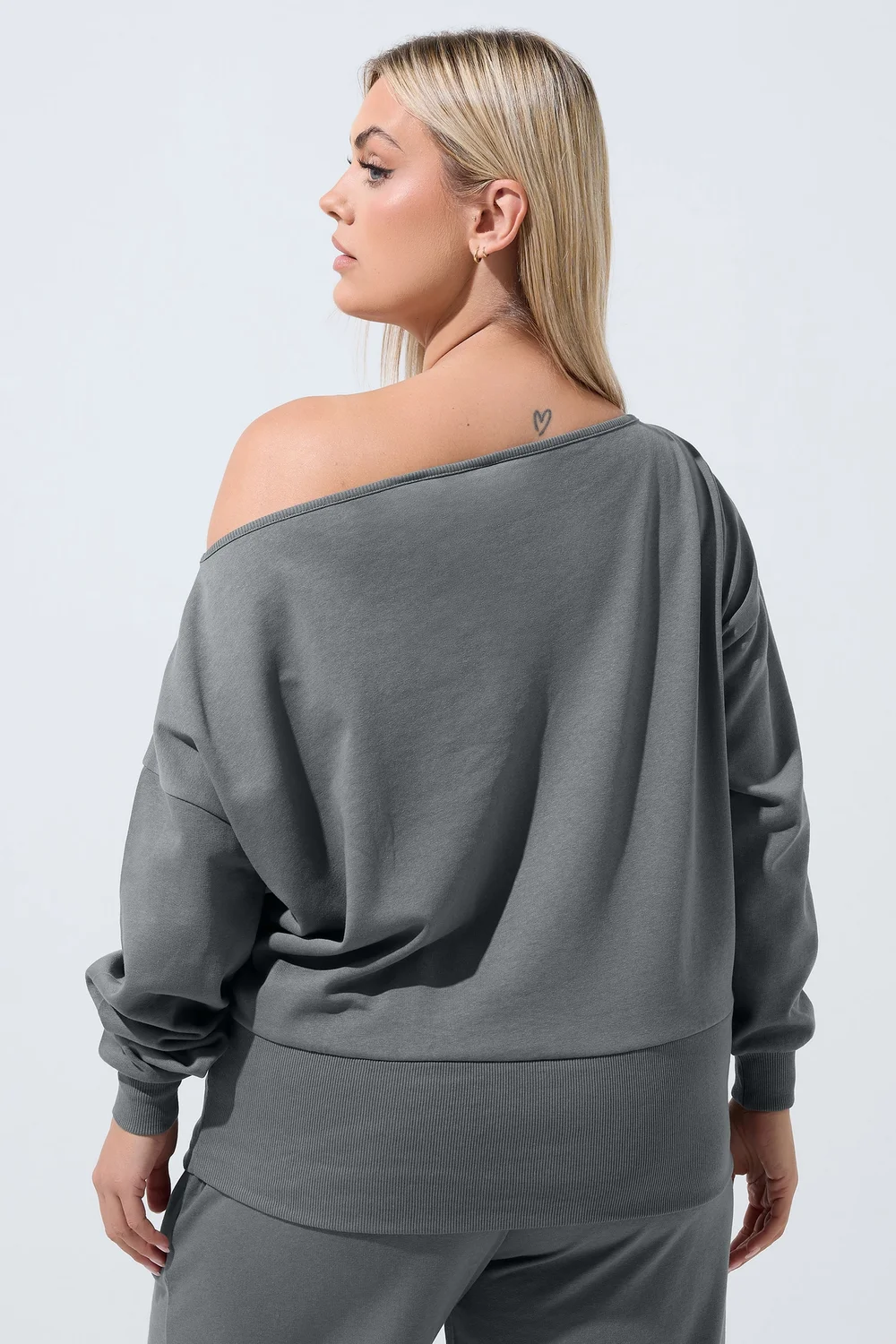Yours Limited Curve Grey Wide Neckline Sweatshirt - 14 Image 3
