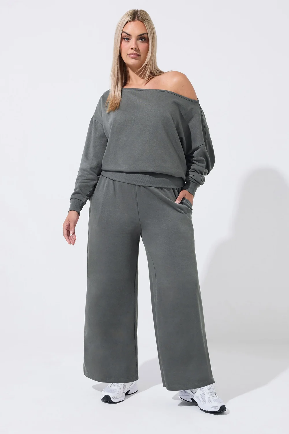 Yours Limited Curve Grey Wide Leg Joggers - 16 Image 2