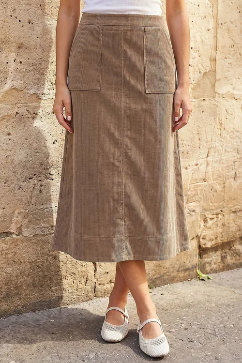 Roman Stone Petite Cord Pocket Skirt - 10 Image 1