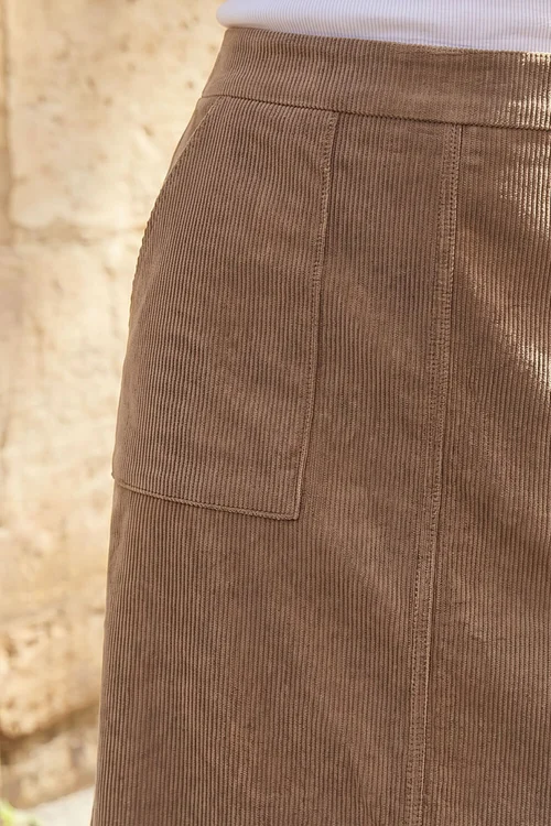 Roman Stone Petite Cord Pocket Skirt - 10 Image 4