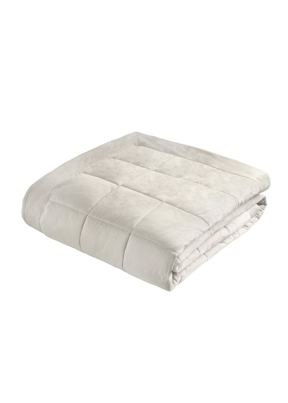 Catherine Lansfield Kingsley Matt Velvet Quilted 220x220cm Bedspread Cream - One Size Image 3