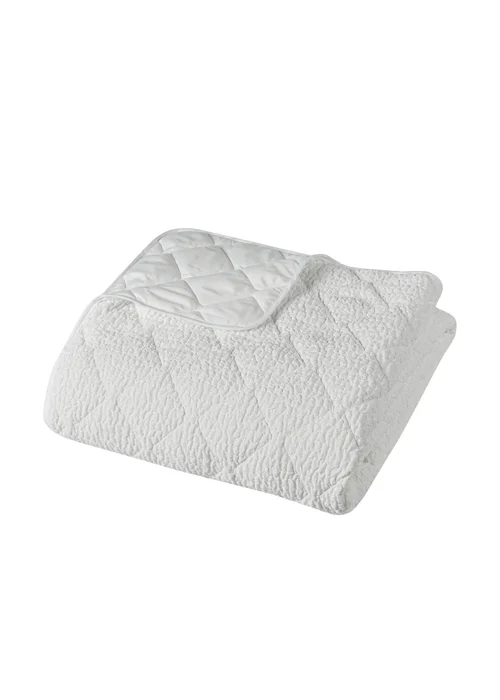 Catherine Lansfield Crinkle Seersucker Texture 220x220cm Bedspread White - One Size Image 4