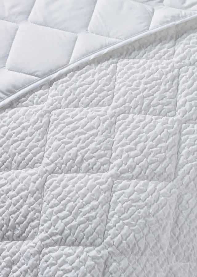 Catherine Lansfield Crinkle Seersucker Texture 220x220cm Bedspread White